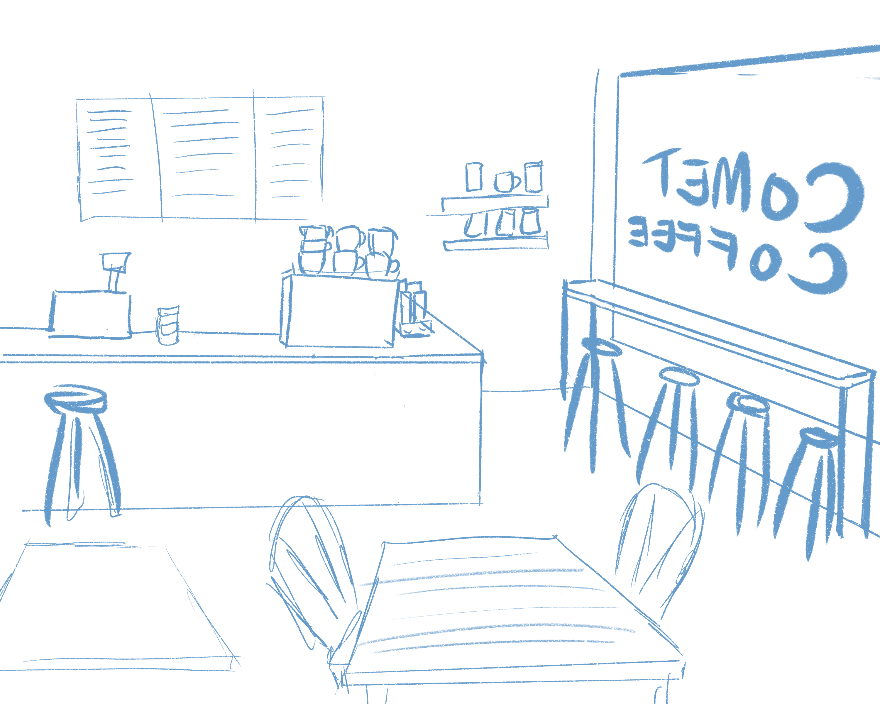 coffee shop sketch